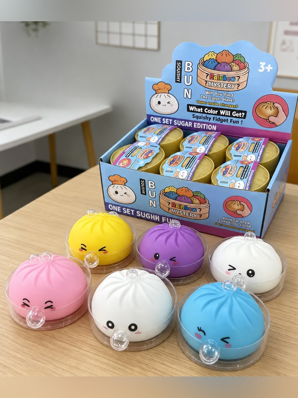 Squishy Blow Bubble Dumpling Squeeze Toy ONE RANDOM COLOR